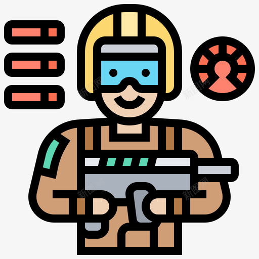 士兵电子竞技7线性颜色svg_新图网 https://ixintu.com 士兵 电子竞技 线性 颜色