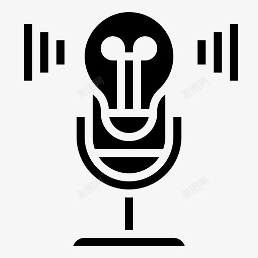 麦克风语音识别2字形svg_新图网 https://ixintu.com 麦克风 语音 识别 字形