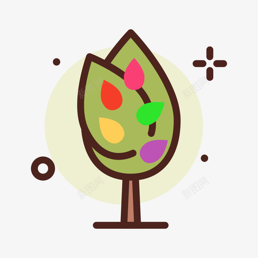 秋天树叶树木19线形颜色svg_新图网 https://ixintu.com 秋天 树叶 树木 线形 颜色