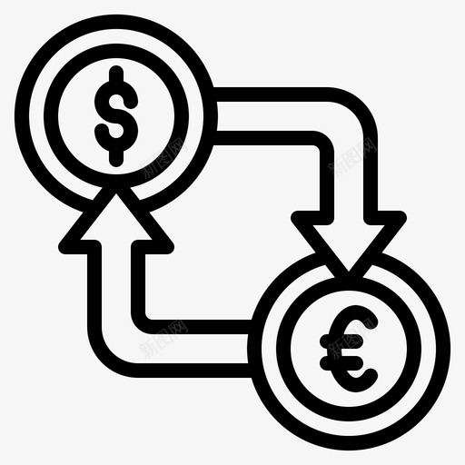 货币兑换金融166线性svg_新图网 https://ixintu.com 货币 兑换 金融 线性