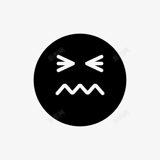 表情符号脸紧张svg_新图网 https://ixintu.com 表情 符号 紧张 生病 眨眼 实心