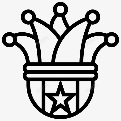 小丑帽马戏团元素3直线型svg_新图网 https://ixintu.com 小丑 马戏团 元素 直线 线型