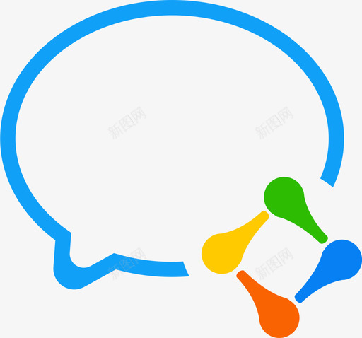 企业微信svg_新图网 https://ixintu.com 企业 微信 扁平 线性 多色