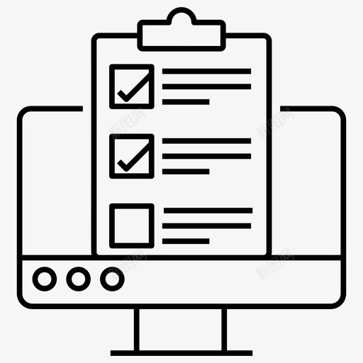 在线调查评估检查表svg_新图网 https://ixintu.com 在线调查 评估 检查表 在线 反馈 问卷 网络 通信线路 图标