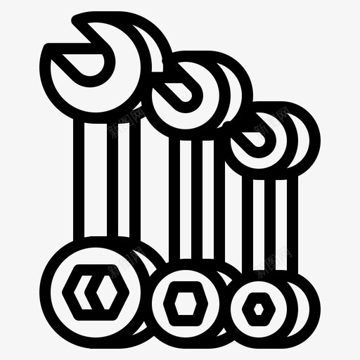 组合扳手套件扳手svg_新图网 https://ixintu.com 扳手 组合 套件 工具 轮廓