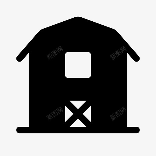 农舍谷仓农场svg_新图网 https://ixintu.com 农场 农舍 谷仓 商店 固体
