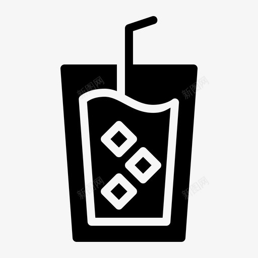 冰咖啡冷的饮料svg_新图网 https://ixintu.com 咖啡 冷的 饮料 咖啡店 固体