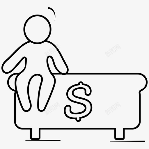 金库箱钱箱宝箱svg_新图网 https://ixintu.com 金库 钱箱 宝箱 行李箱 货币 银行 金融 线路 图标