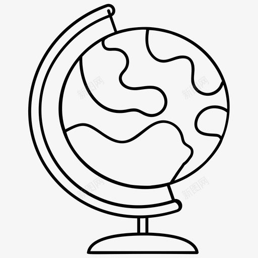 地球仪地理仪教育线图标svg_新图网 https://ixintu.com 地球仪 地理 教育 线图 图标