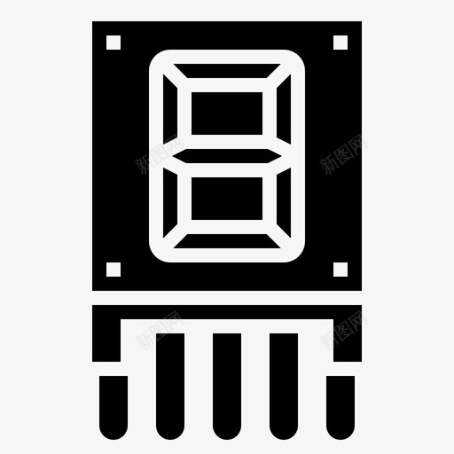 七段数字ledsvg_新图网 https://ixintu.com 七段 数字 电子元件 符号