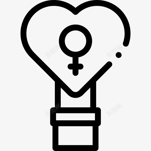 热气球妇女节36线性svg_新图网 https://ixintu.com 热气球 妇女节 线性