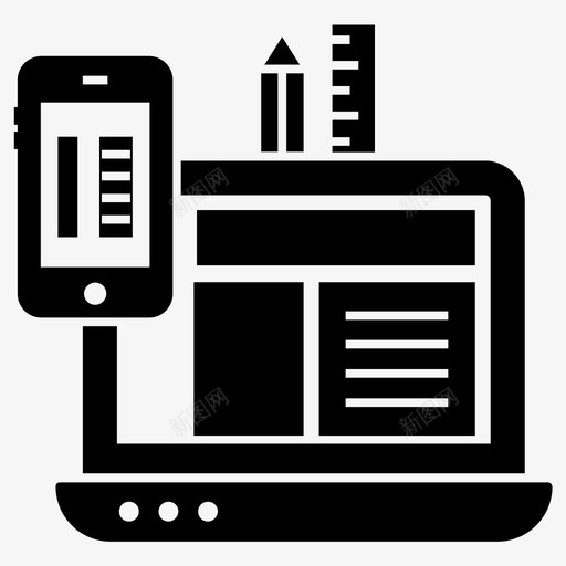 响应式设计应用程序设计用户界面svg_新图网 https://ixintu.com 响应 设计 应用 程序设计 用户界面 设计开发 实体 矢量 矢量图 图标