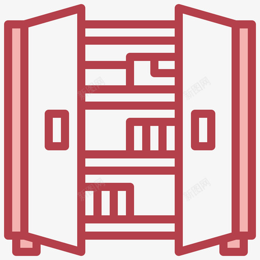 橱柜办公家具7红色svg_新图网 https://ixintu.com 橱柜 办公 家具 红色