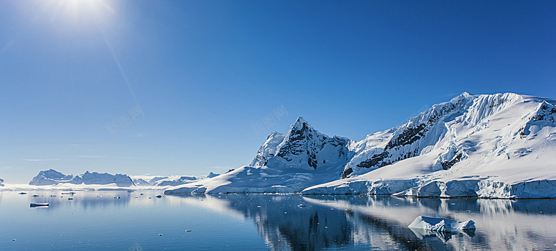 冰山冰川白色南极北极日光阳光户外装备促销海报ban背景