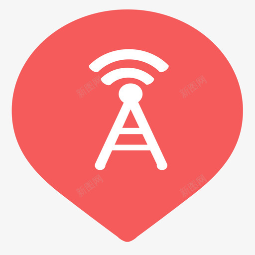 地图基站红2svg_新图网 https://ixintu.com 地图 基站