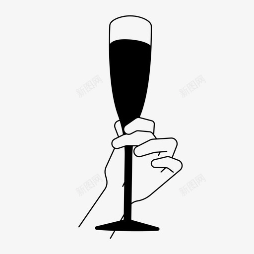香槟酒杯酒精庆祝svg_新图网 https://ixintu.com 香槟 香槟酒 酒杯 酒精 庆祝 饮料 葡萄酒 手拿 东西