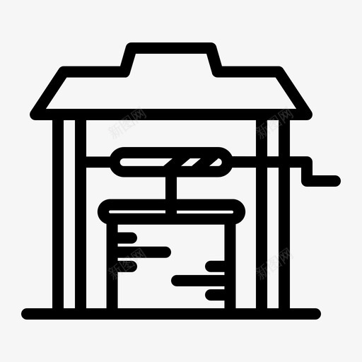 农业农场农民svg_新图网 https://ixintu.com 农业 农场 农民 水井 图标 大纲