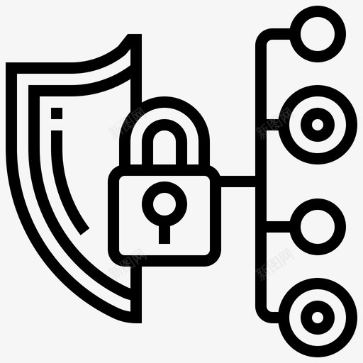 保护图表锁svg_新图网 https://ixintu.com 保护 图表 网络安全 互联网 安全线