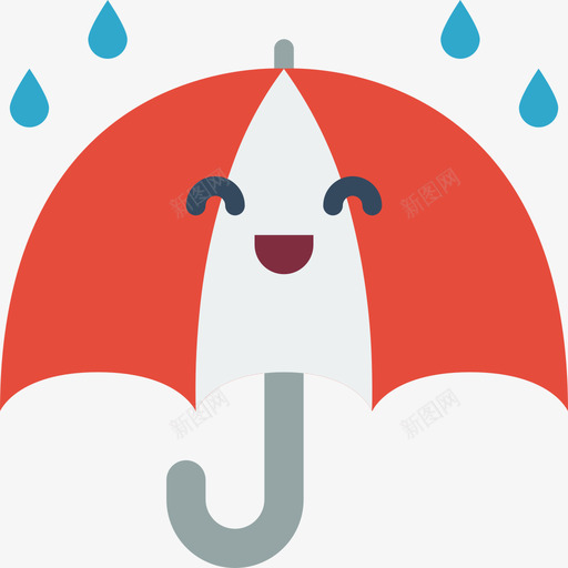 雨伞可爱天气1平svg_新图网 https://ixintu.com 雨伞 可爱 天气
