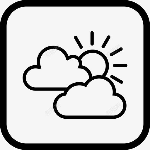 晴天多云太阳和云svg_新图网 https://ixintu.com 多云 晴天 太阳 云天 天气