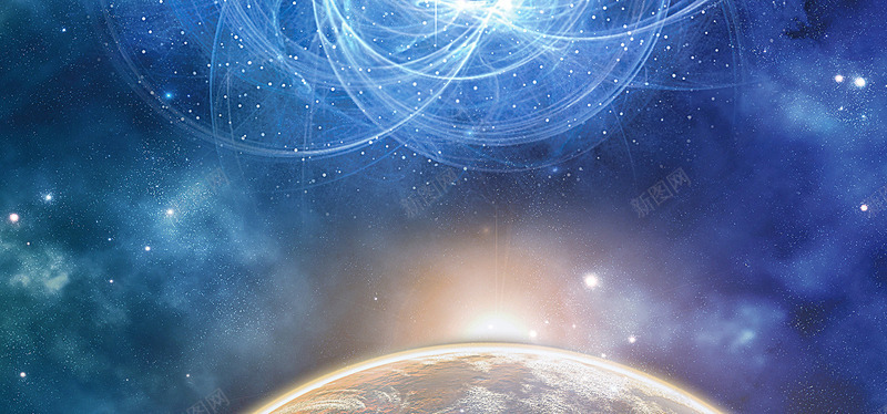 科技星空星星星球地球闪光线光蓝色白色海报bannejpg设计背景_新图网 https://ixintu.com 科技 星空 星星 星球 地球 闪光 光线 蓝色 白色 海报