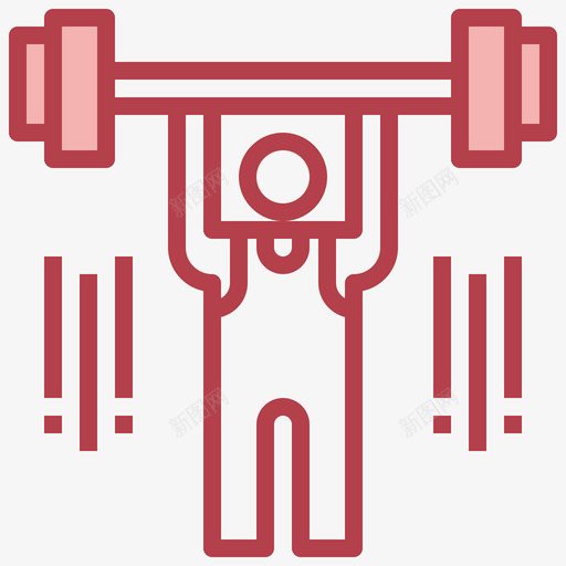 举重假日17红色svg_新图网 https://ixintu.com 举重 假日 红色