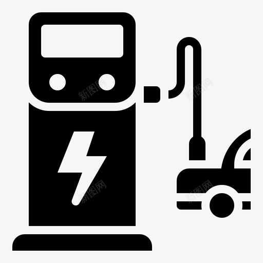 插件车充电器电动svg_新图网 https://ixintu.com 插件 充电器 电动 电站 电动车