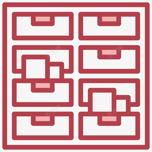 抽屉49号工作区红色svg_新图网 https://ixintu.com 抽屉 工作区 红色