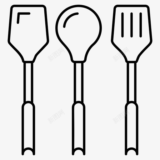 厨房用具炊具厨房设备svg_新图网 https://ixintu.com 厨房用具 炊具 厨房设备 厨房 勺子 食品 饮料 线图 图标