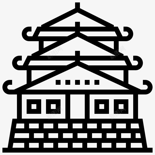 大阪城堡古代建筑svg_新图网 https://ixintu.com 大阪 城堡 古代建筑 日本 本地