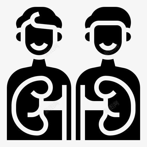 分配人肾svg_新图网 https://ixintu.com 分配人 器官移植 器官 捐献 字形