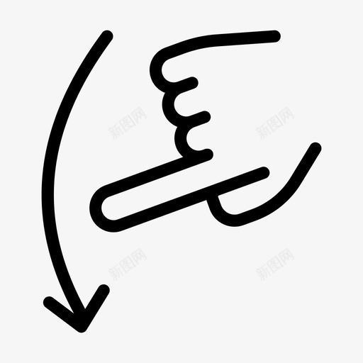 向下方向手势手svg_新图网 https://ixintu.com 向下 方向 手势 刷卡