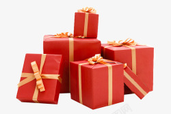 礼物盒红色礼物盒T透明免扣透明底免扣图素材