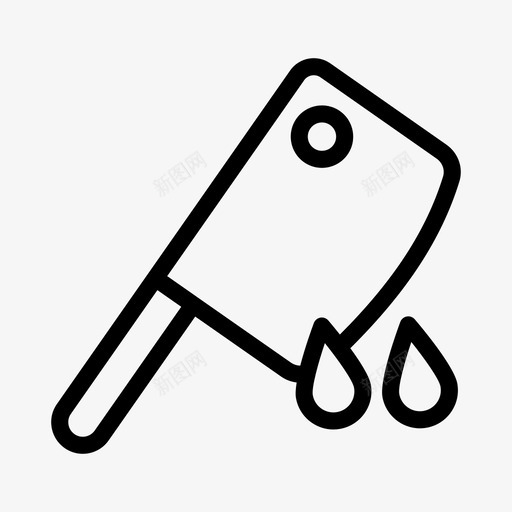 劈刀血剁svg_新图网 https://ixintu.com 万圣节 劈刀 杀戮 武器 滴血的刀 线雕文 血剁