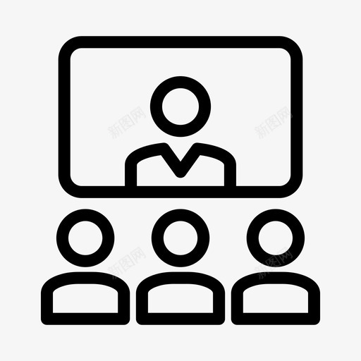视频电话会议通信屏幕svg_新图网 https://ixintu.com 视频 电话会议 通信 屏幕 聊天 天和 社交 网络 络线 字形