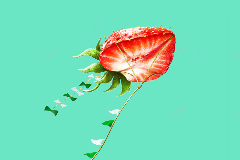 新鲜草莓高清背景jpg设计背景_新图网 https://ixintu.com 草莓 小清新 风筝 畅游 水果 高品质 飞翔
