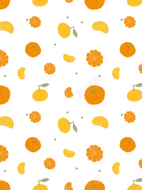 橘子橙子黄色系纸胶带平铺粉色系小清新纹理水彩图形插背景