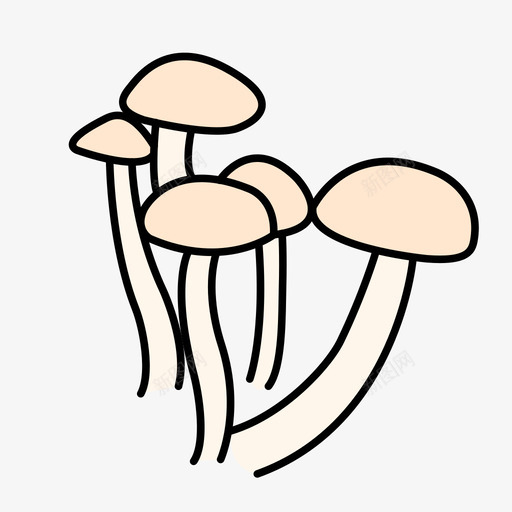 8金针菇svg_新图网 https://ixintu.com 金针菇 扁平 多色