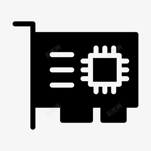 gpu卡图形卡硬件svg_新图网 https://ixintu.com 卡卡 图形 硬件 处理器 技术网 络线 字形