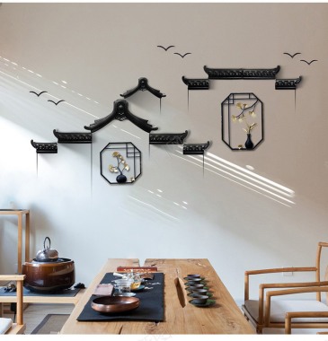 新中式电视墙装饰客厅沙发墙面创意餐厅挂饰玄关墙上墙背景