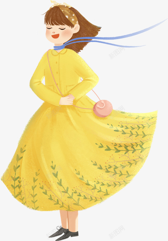蓝黄色季节手绘节气完整插画png免抠素材_新图网 https://ixintu.com 季节 完整 手绘 插画 节气 蓝黄 黄色