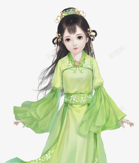 绿衣小千金000011普通png免抠素材_新图网 https://ixintu.com 绿衣 千金 普通