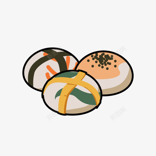 饭团svg_新图网 https://ixintu.com 饭团 填充 多色 精美