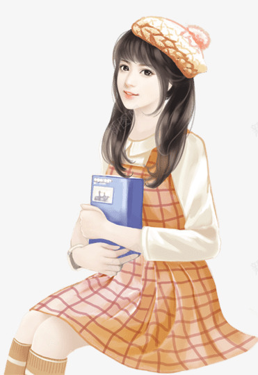 橙衣抱书女生现代正常普通png免抠素材_新图网 https://ixintu.com 橙衣 抱书 女生 现代 正常 普通