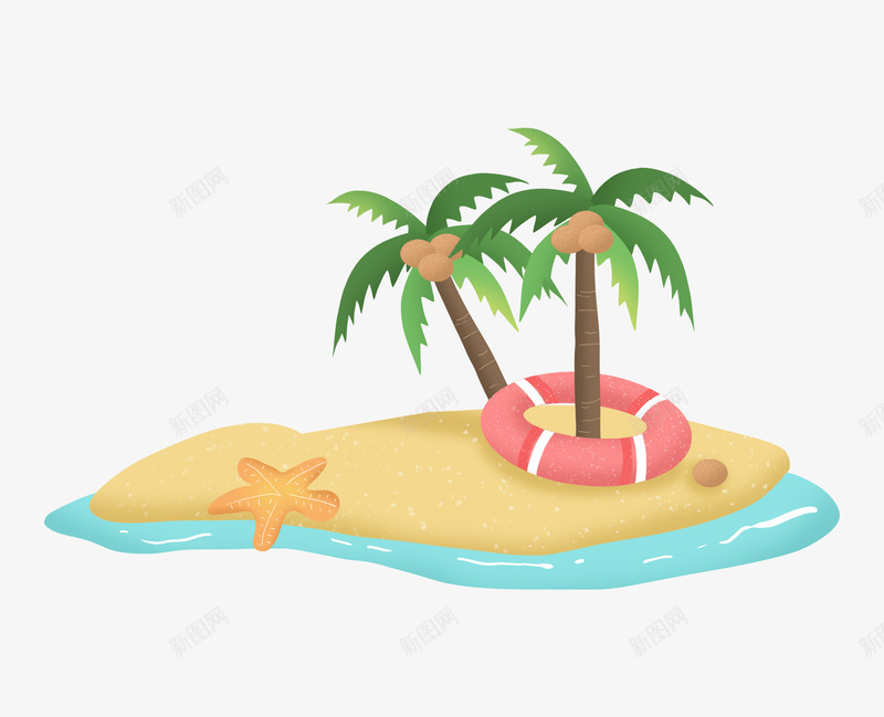 旅游椰子椰树沙滩海浪游泳png免抠素材_新图网 https://ixintu.com 旅游 椰子 椰树 沙滩 海浪 游泳