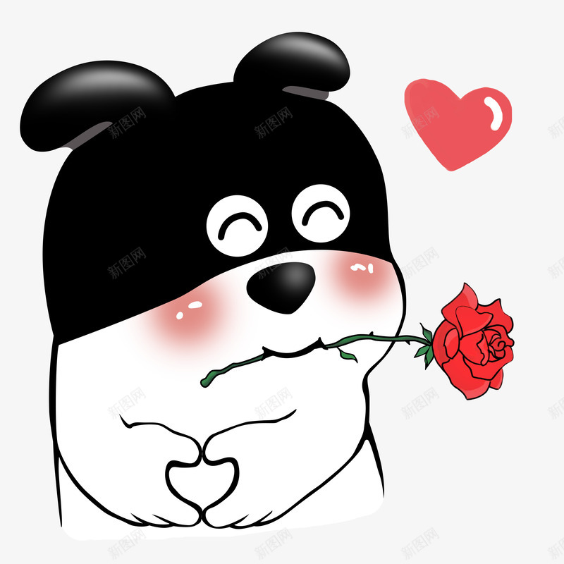 超力熊表情包情人节比心玫瑰花png免抠素材_新图网 https://ixintu.com 超力 熊表情 表情 情人节 比心 玫瑰花
