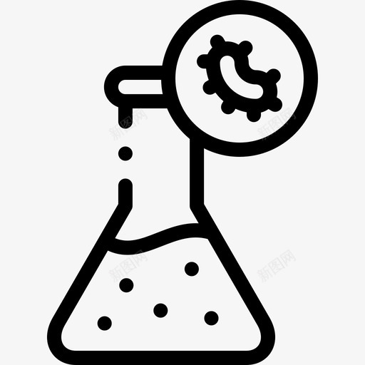 烧瓶病毒传播4线状svg_新图网 https://ixintu.com 烧瓶 病毒 传播 线状