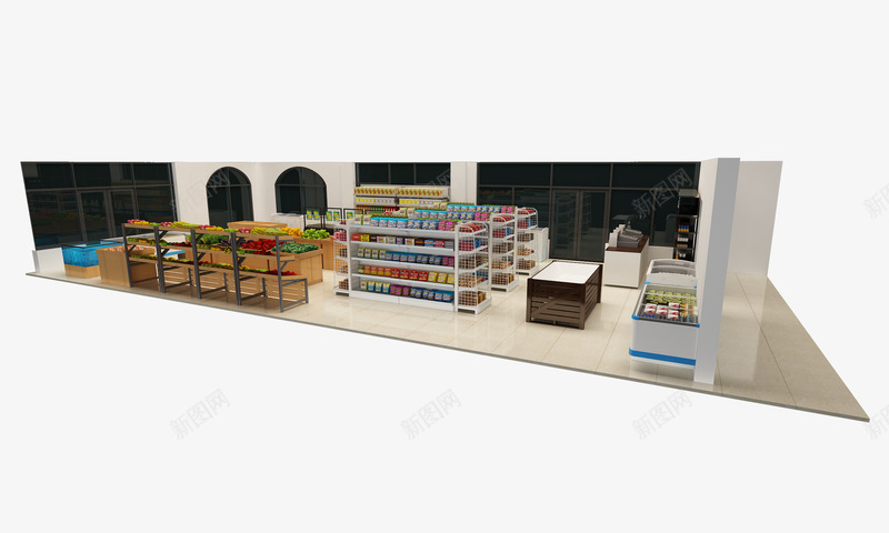 俯视超市效果图鸟瞰图png免抠素材_新图网 https://ixintu.com 超市 效果图 鸟瞰图 俯视