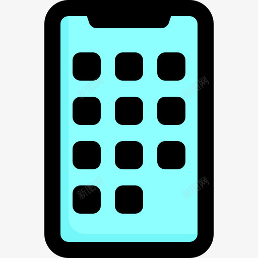 智能手机网络和通信4线性颜色svg_新图网 https://ixintu.com 智能 手机 手机网 网络 通信 通信线 线性 颜色