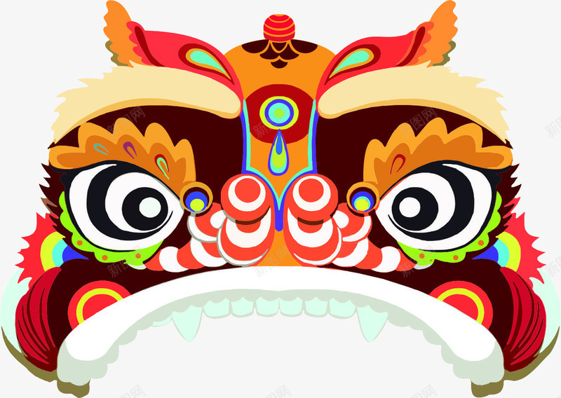 舞狮头1png免抠素材_新图网 https://ixintu.com 舞狮 舞狮头像